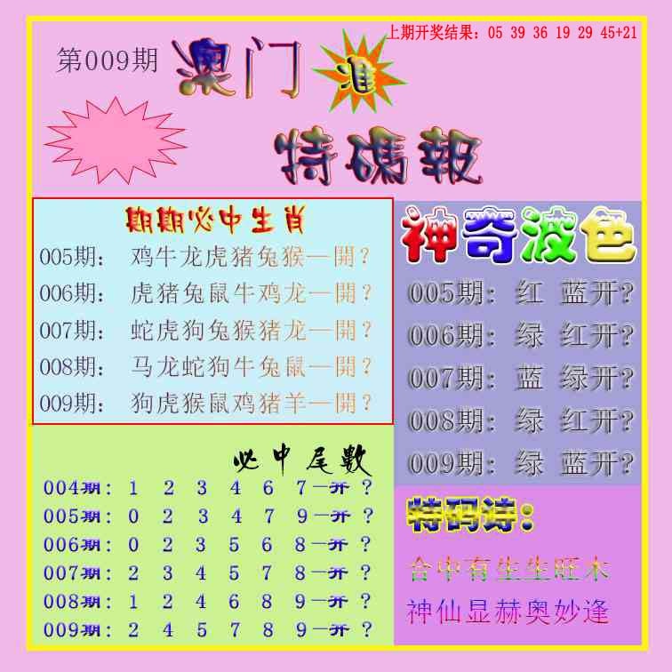 009期生财有道特码报[图]