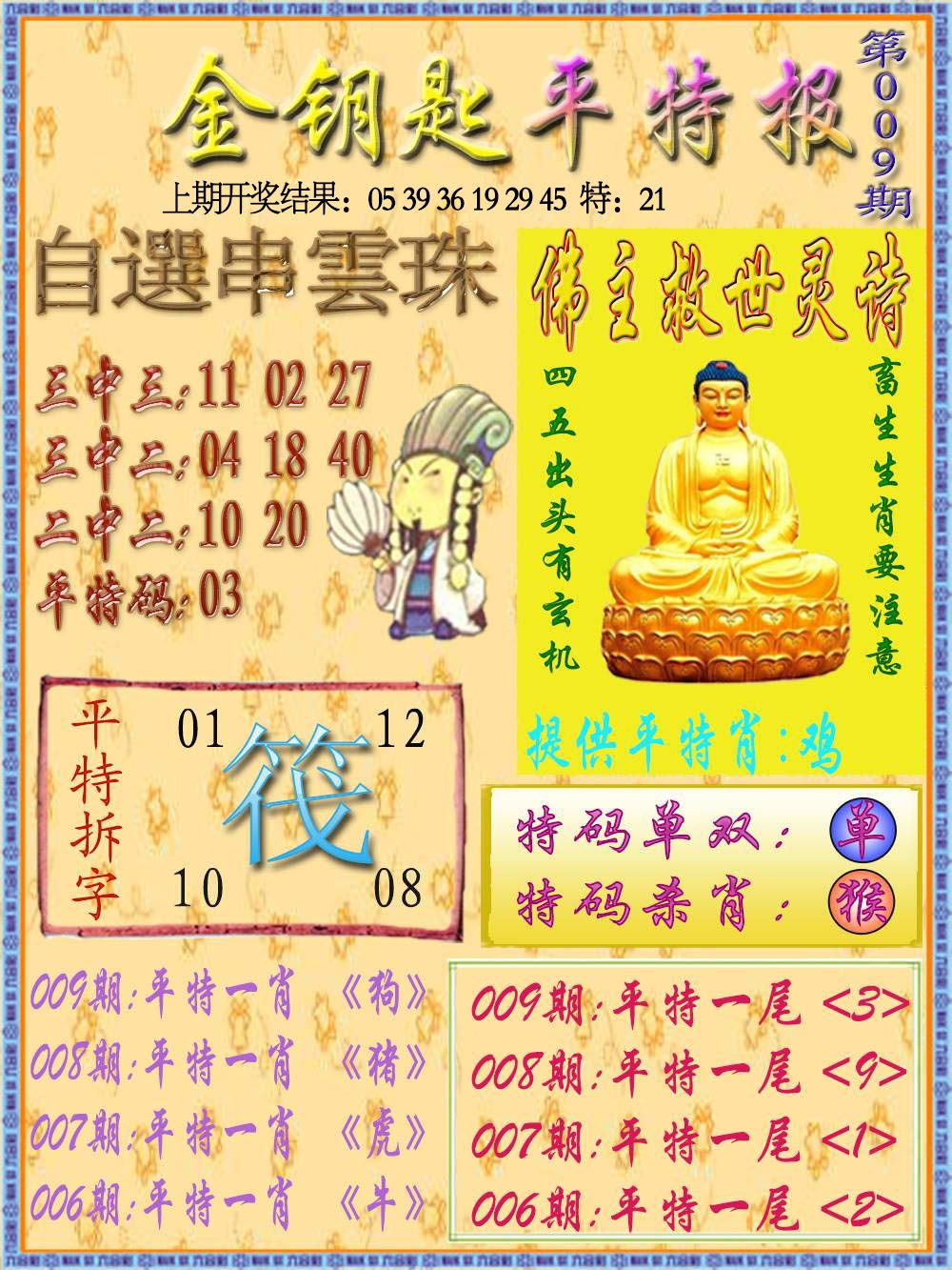 009期金钥匙平特报[图]