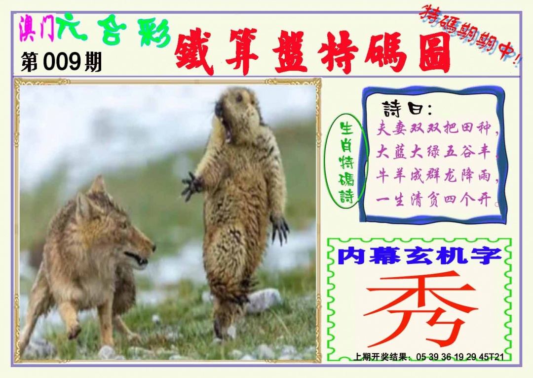 009期铁算盘特码图[图]