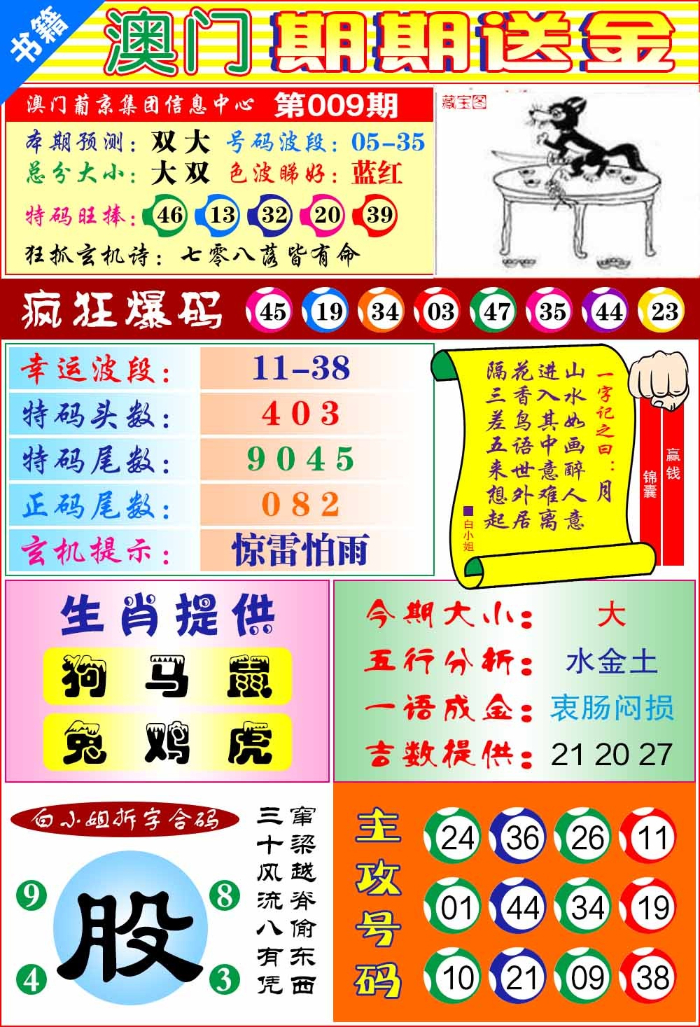 009期澳门期期送金[图]