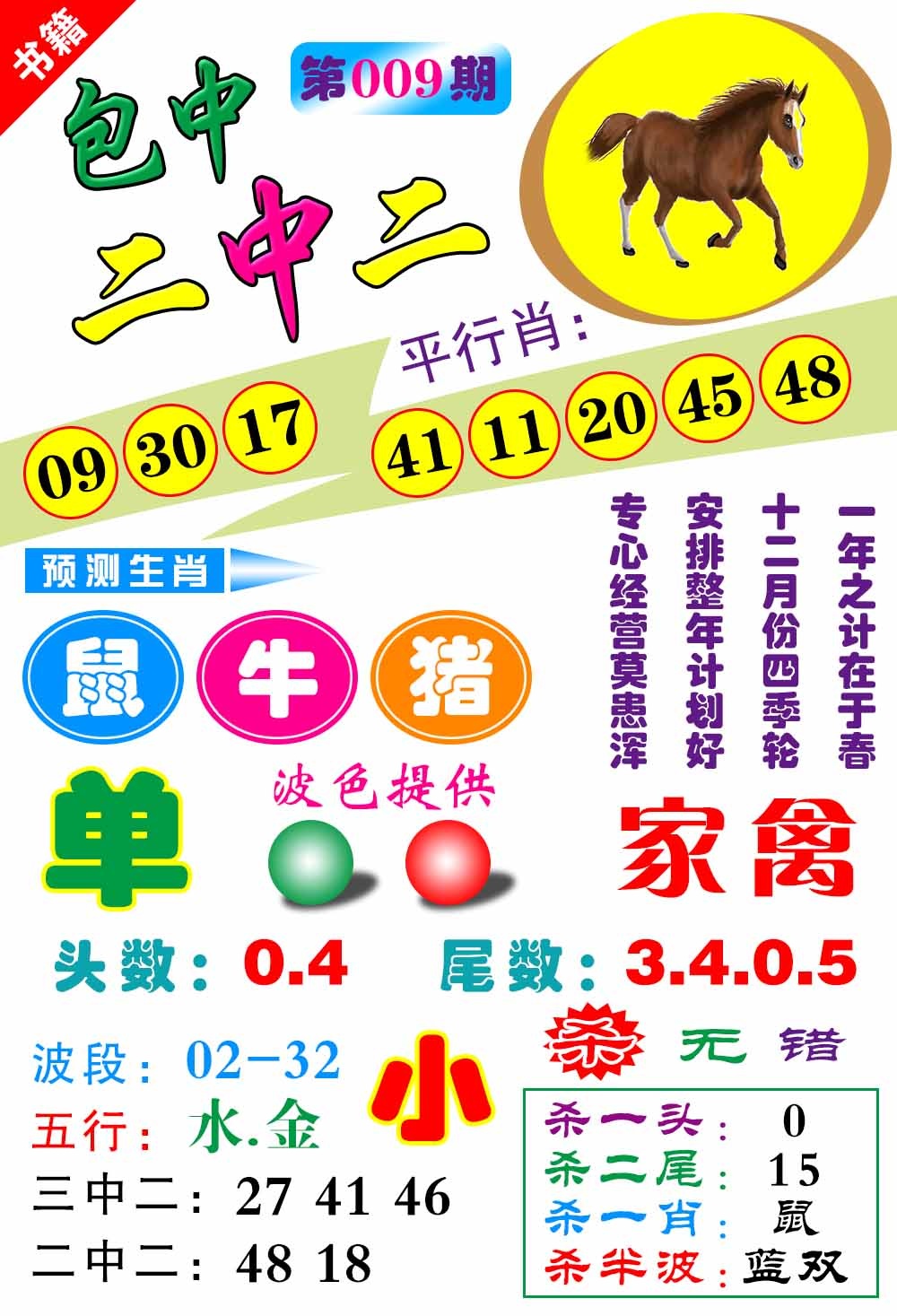 009期澳门预测生肖[图]