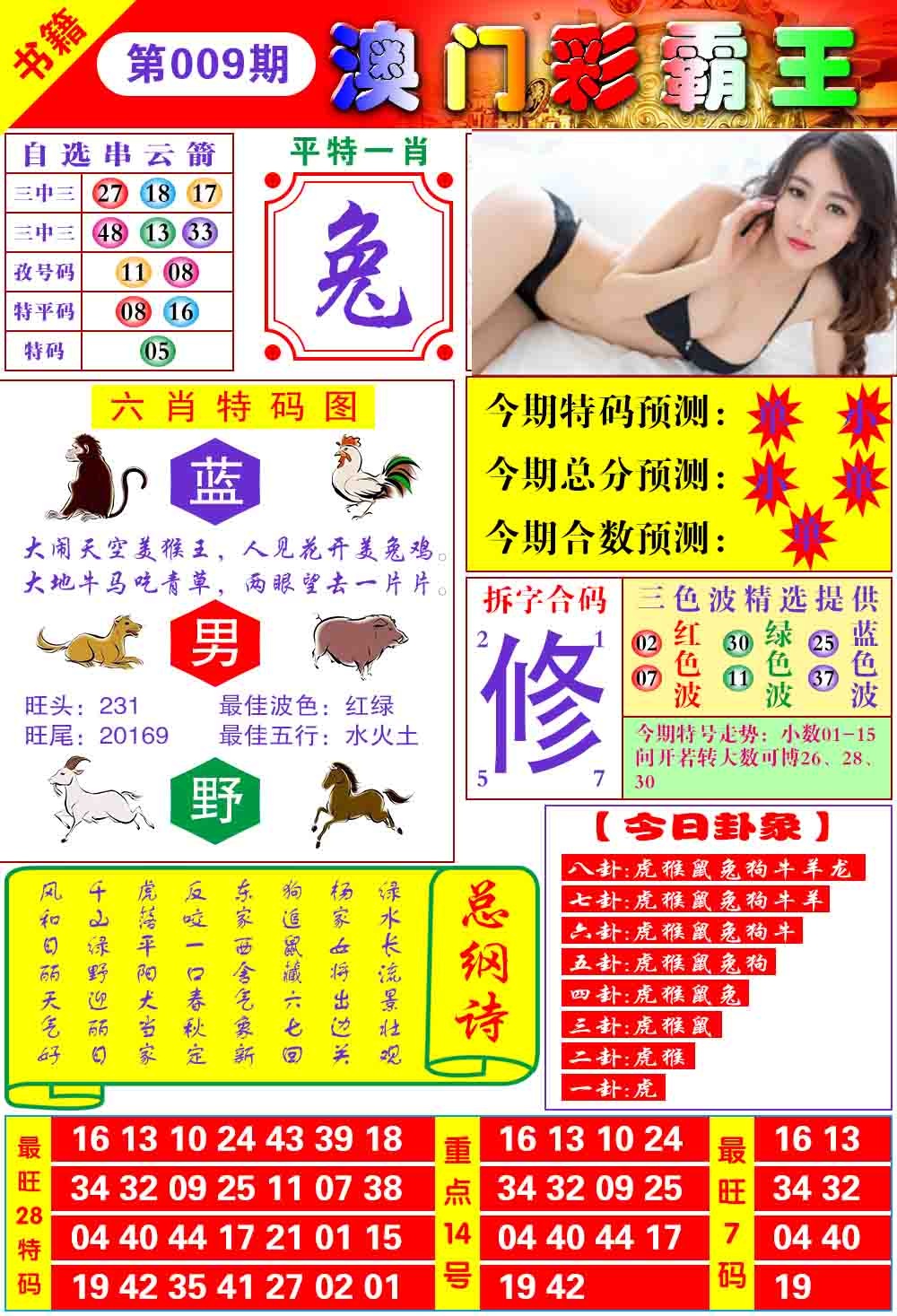 009期澳门彩霸王[图]