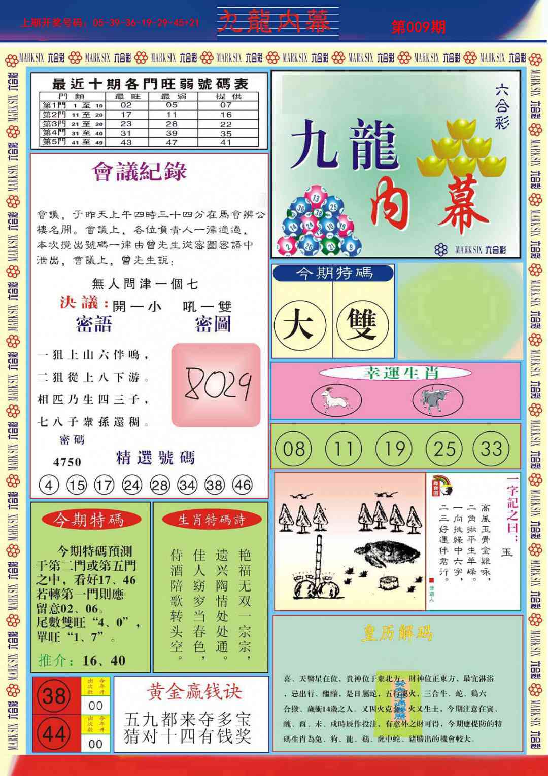 009期九龙内幕A[图]