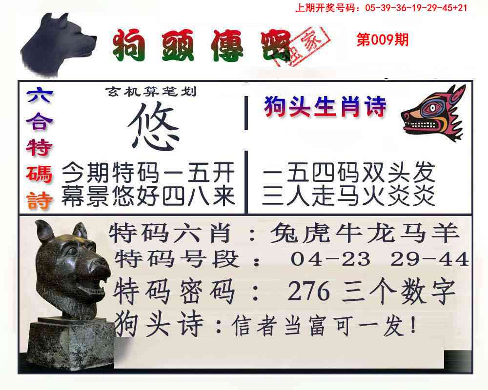 009期狗头传密[图]