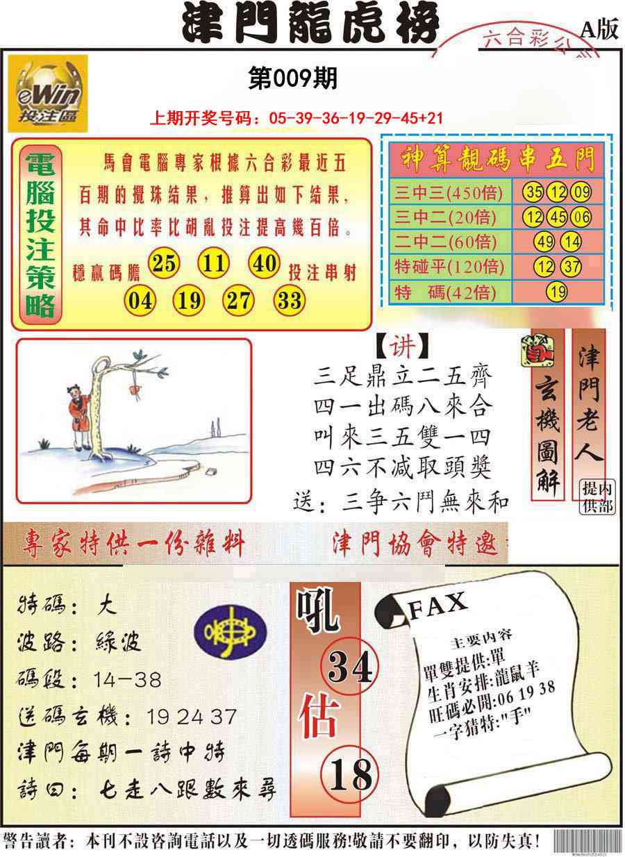 009期津门龙虎榜A[图]