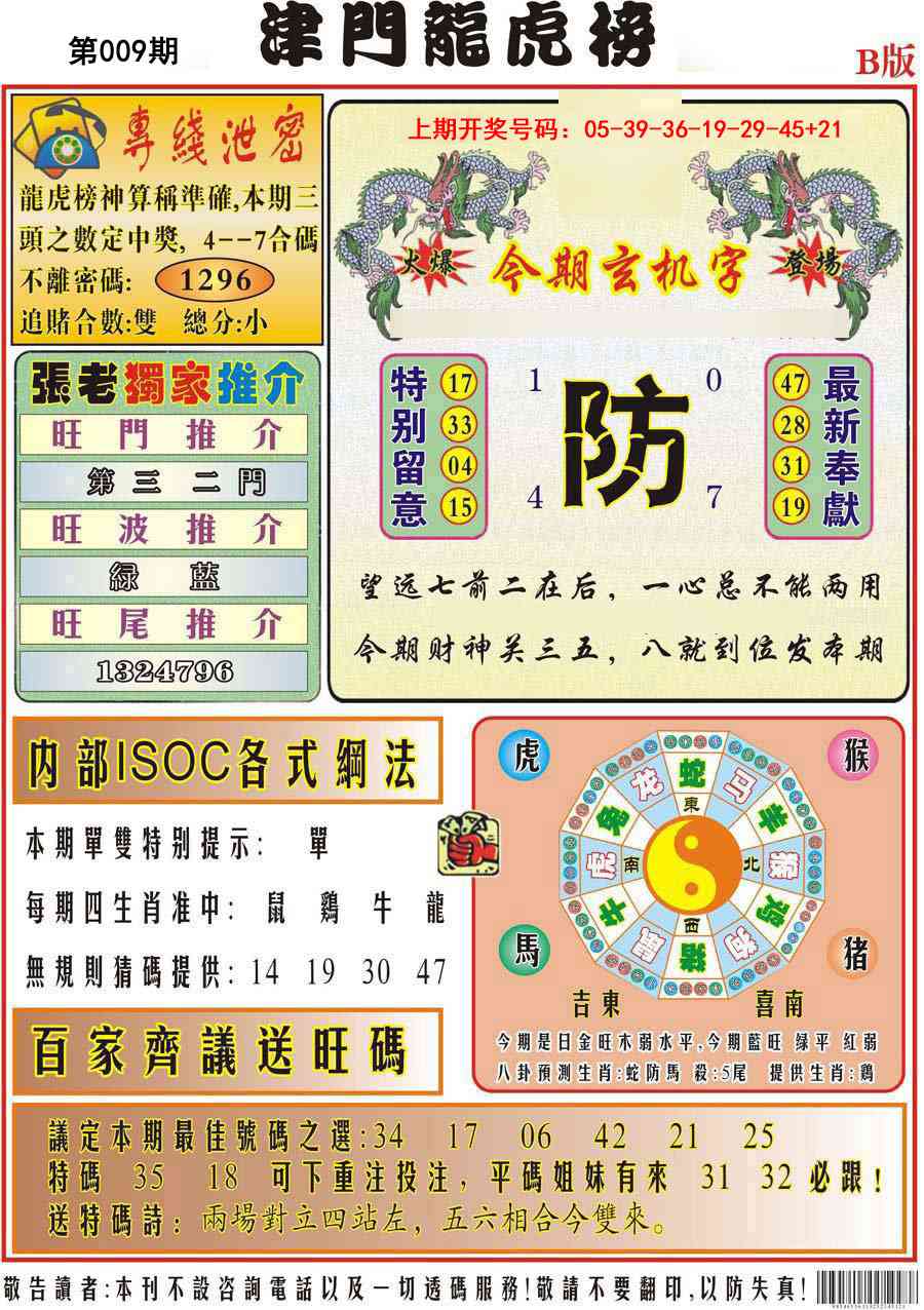009期津门龙虎榜B[图]
