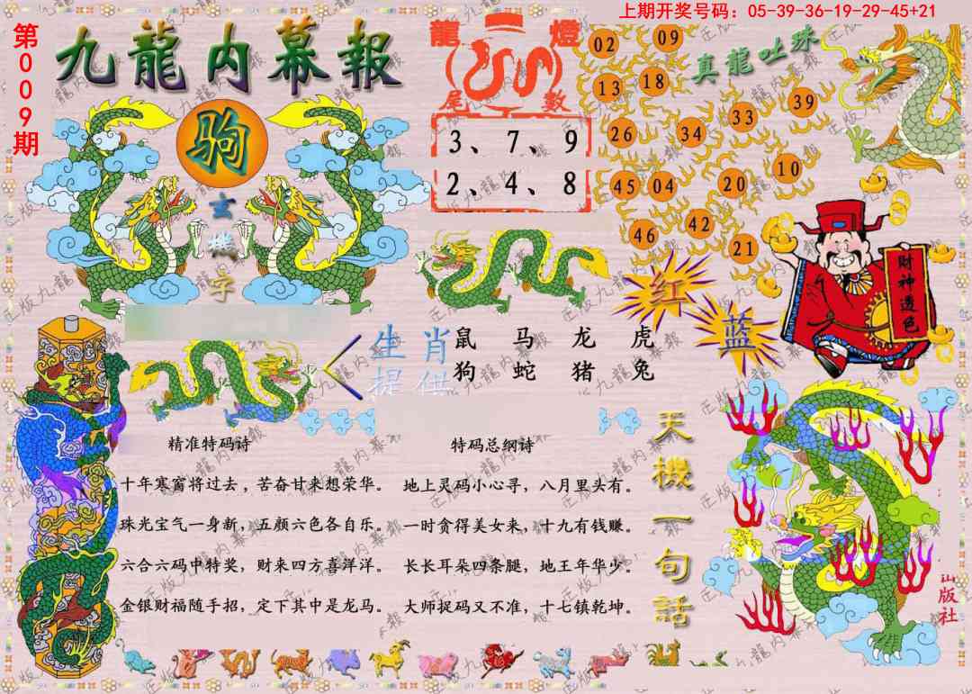 009期正版九龙内幕报[图]