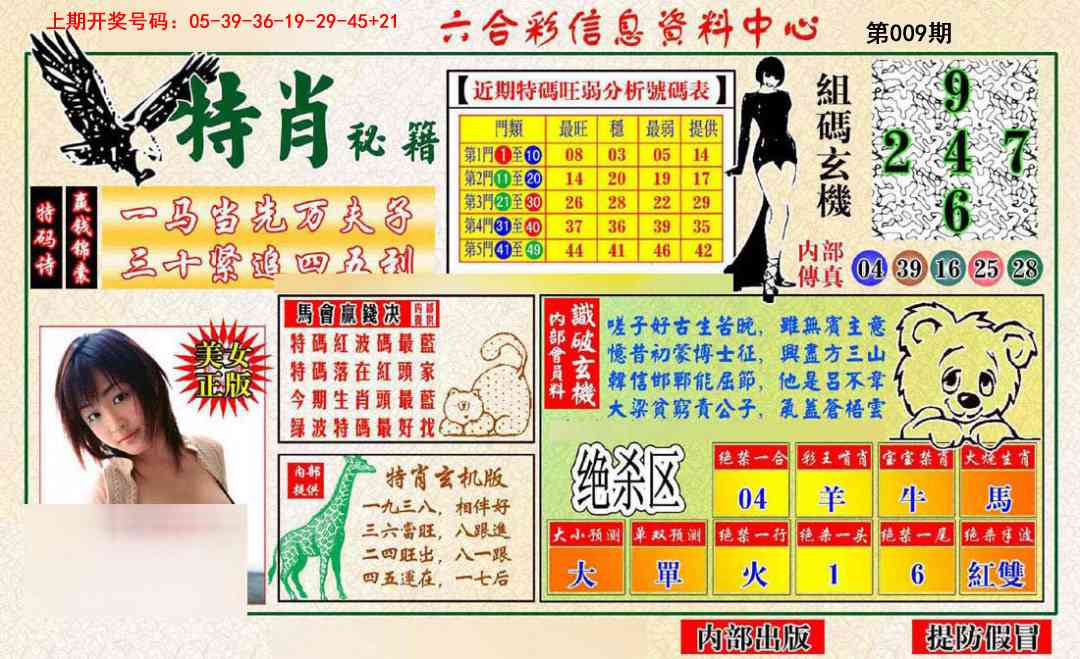 009期特肖秘籍[图]